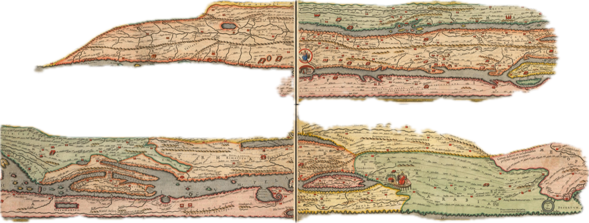 Composite Peutinger-style route map reference